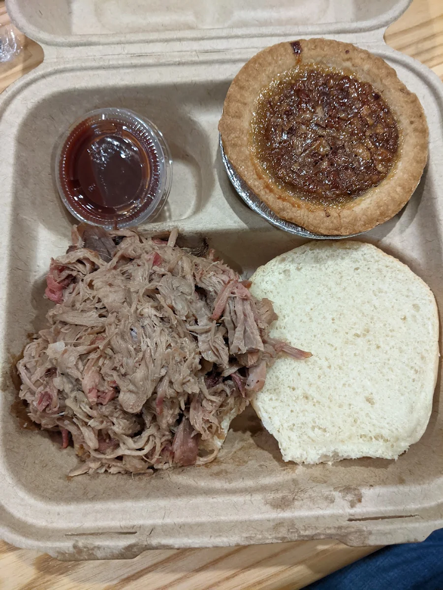 Pulled Pork Sandwich and Smoked Pecan Pie