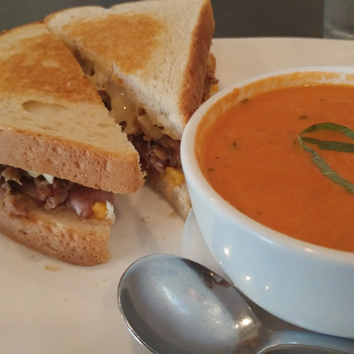 Grilled Cheese and Tomato Basil Soup