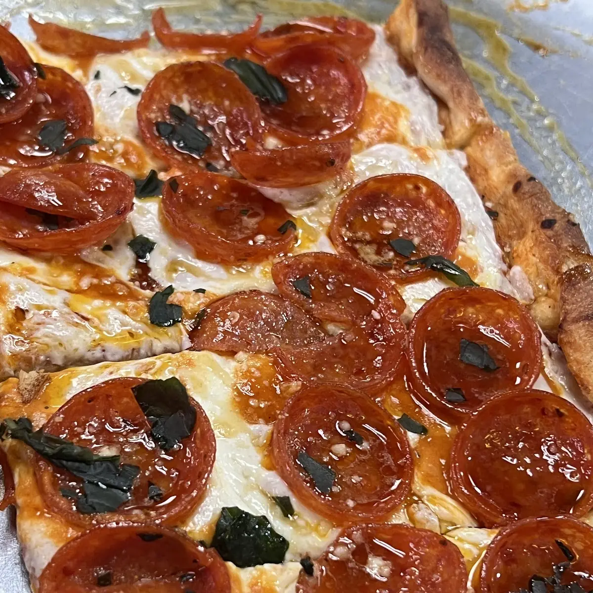 Drunk Grandma's Hot Honey Pepperoni Pizza
