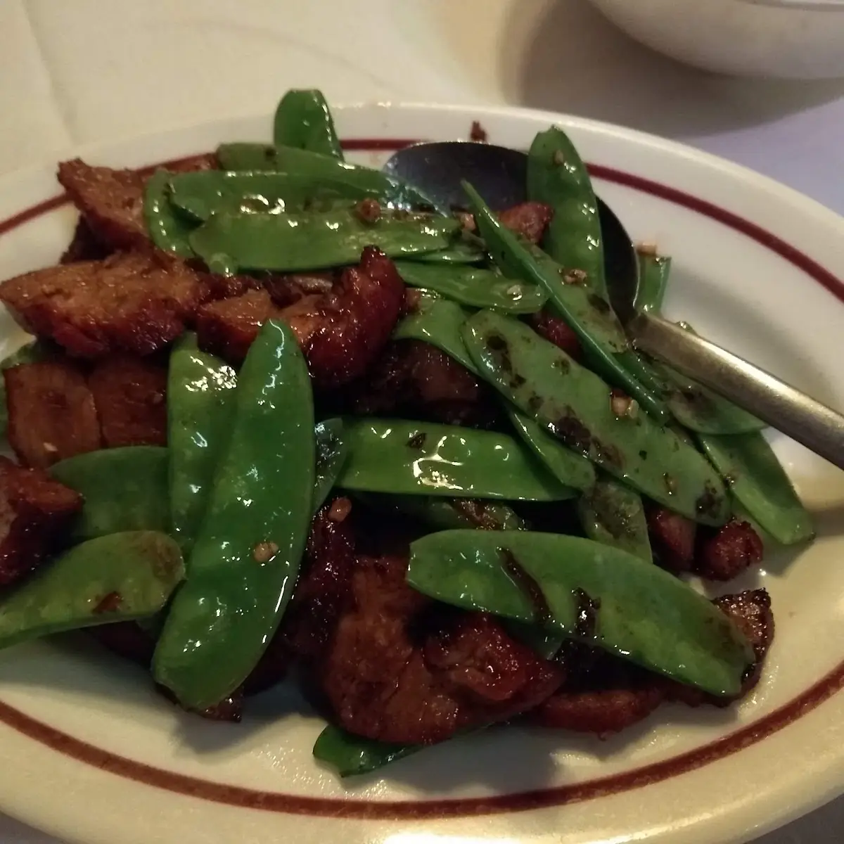 Beef with Bamboo Shoots Mushrooms Snow Peas