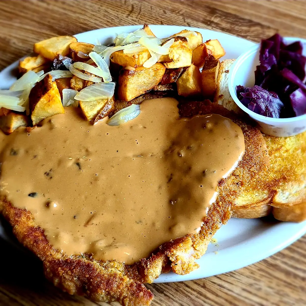 Swiss Cheese & BBQ Sauce on Texas Toast