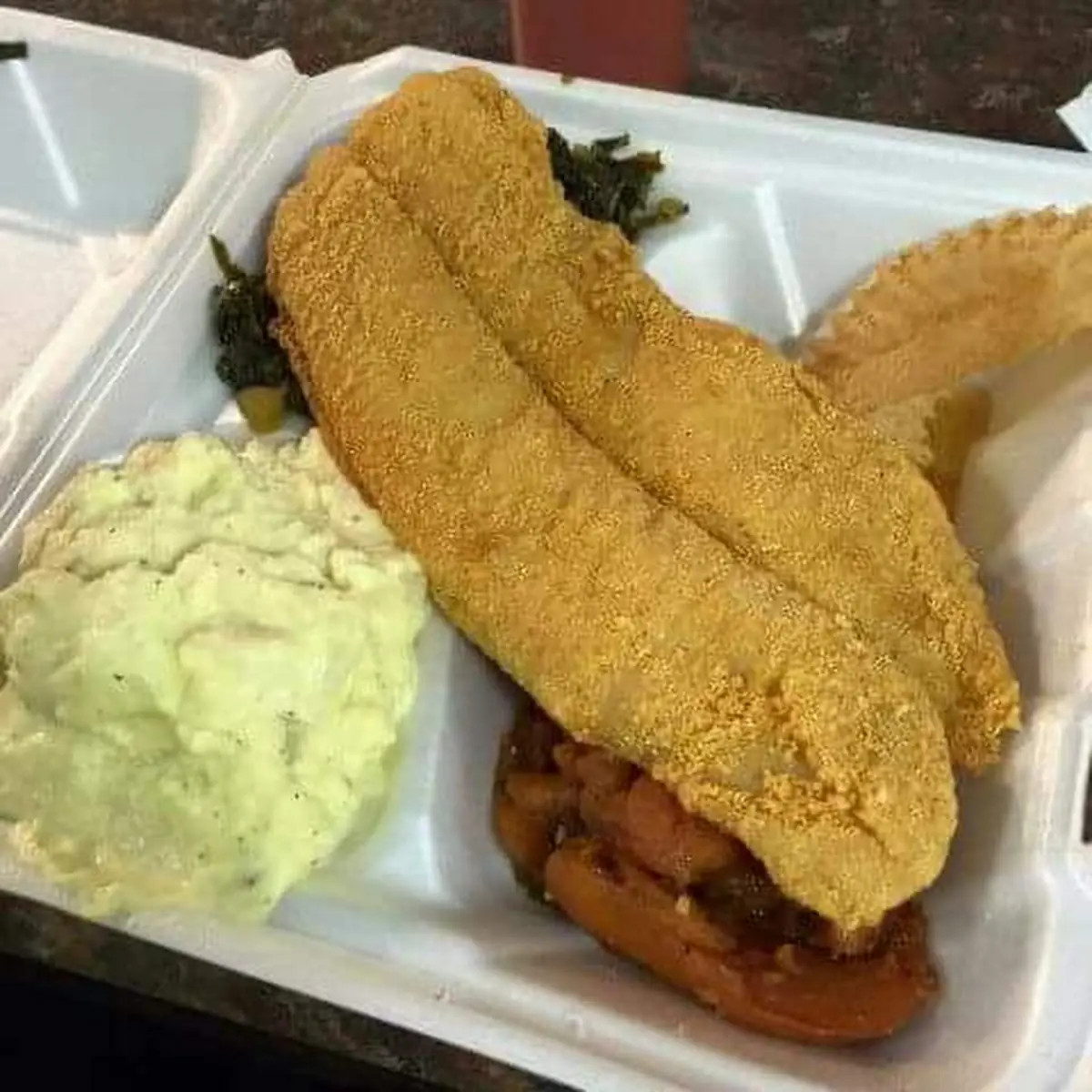 Catfish Dinner with Potato Salad