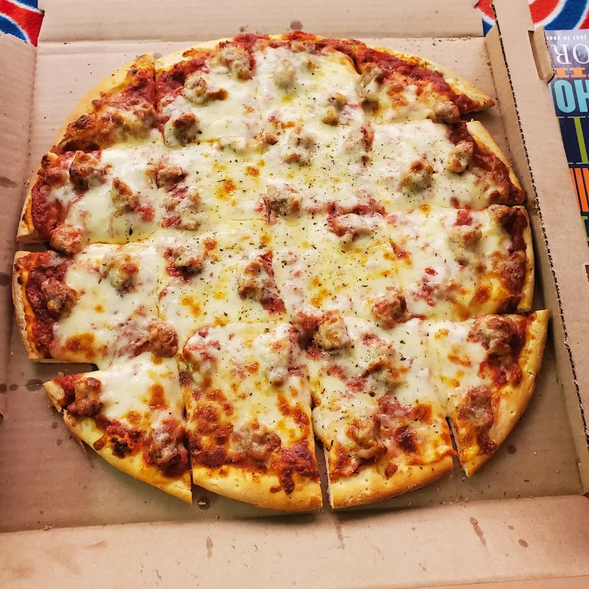 Cheese and Sausage Pizza
