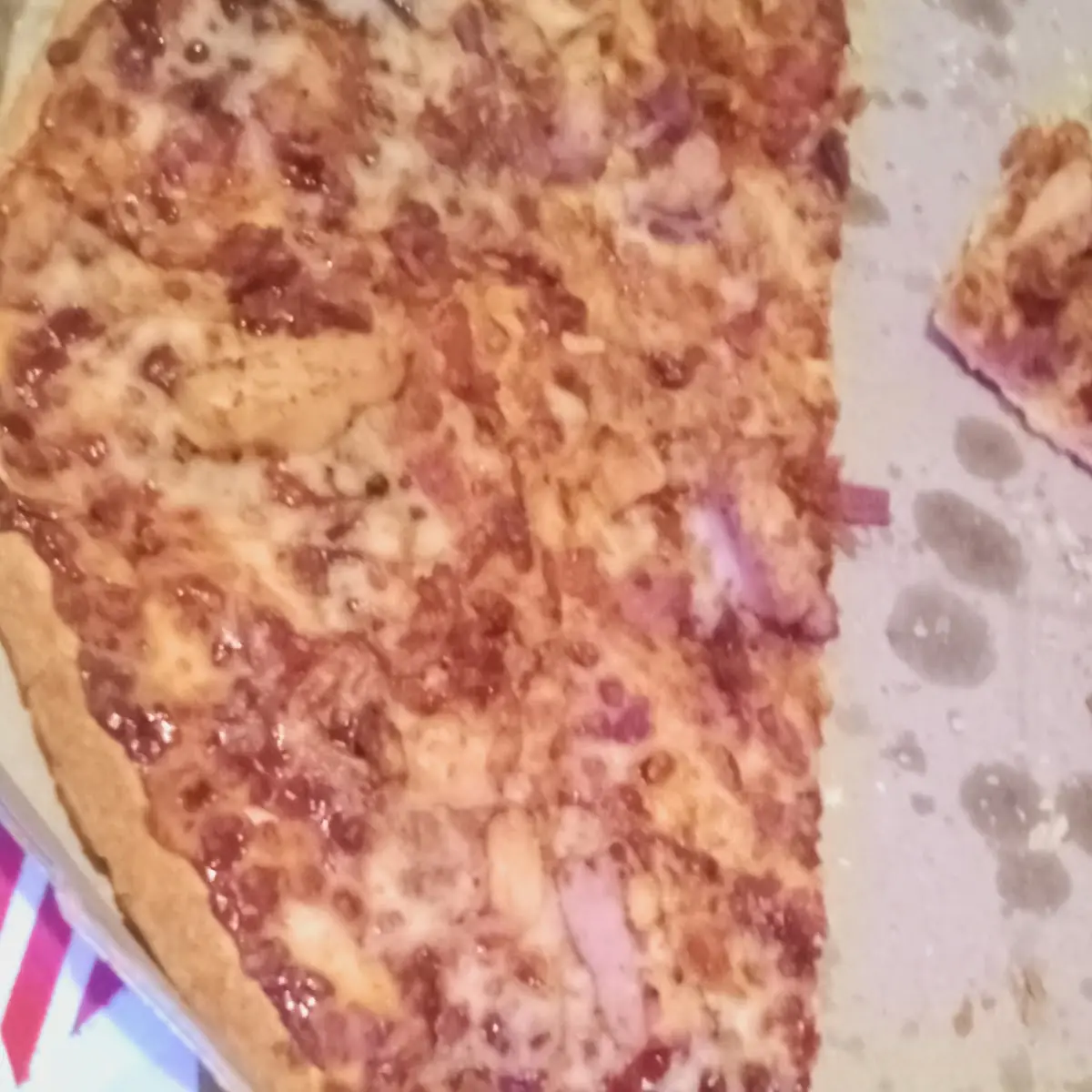 BBQ Chicken and Bacon Pizza Thin Crust