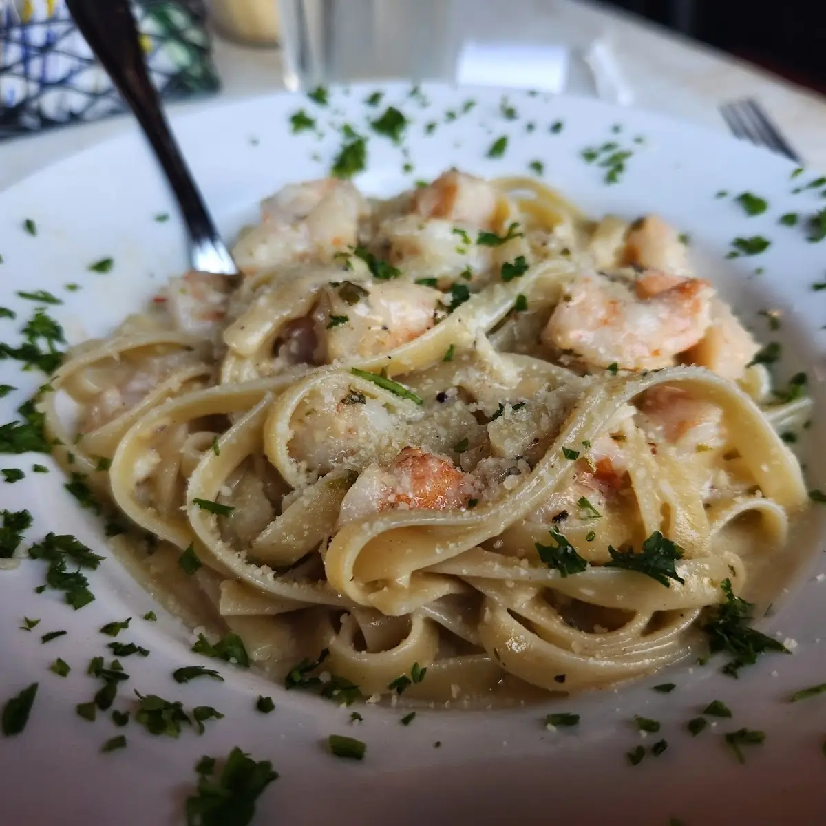 Fettuccine Alfredo with Shrimp