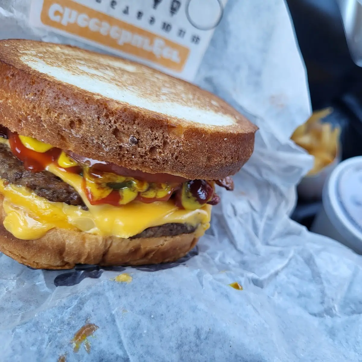 Double Bacon Cheeseburger Patty Melt Meal