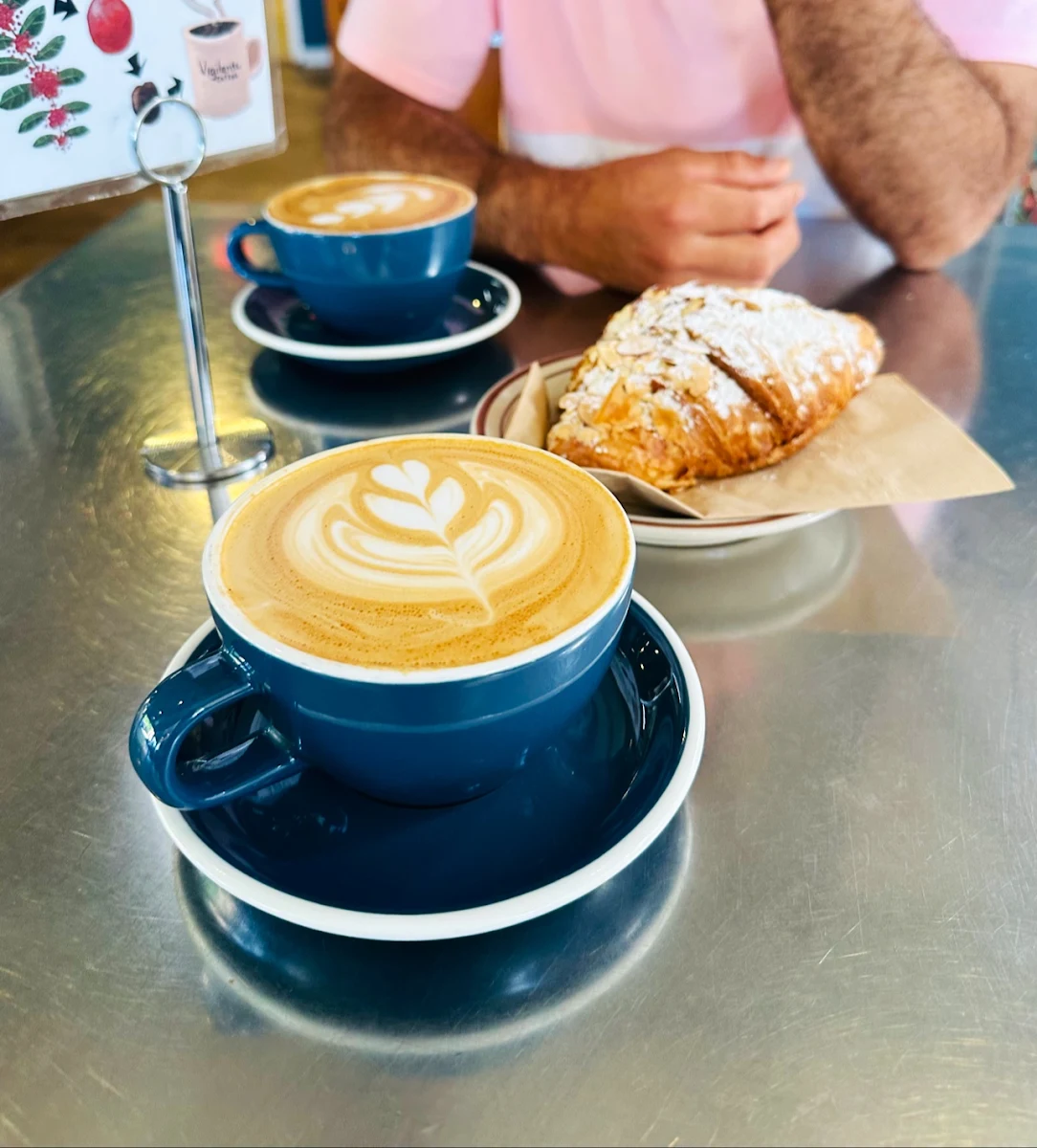 Almond Croissant and Espresso Latte