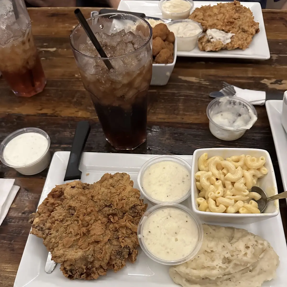 Chicken Fried Steak Mashed Potatoes and Green Beans