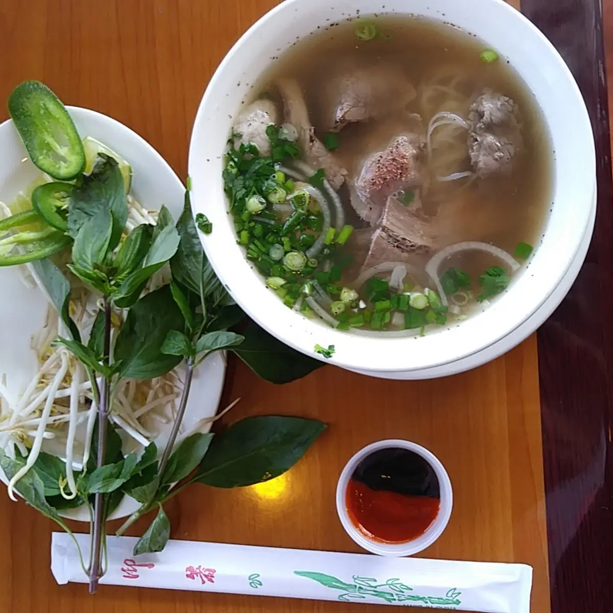 Pho Soup and Egg Rolls