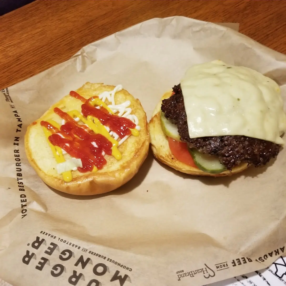 White American Cheese Mayo Mustard and Ketchup