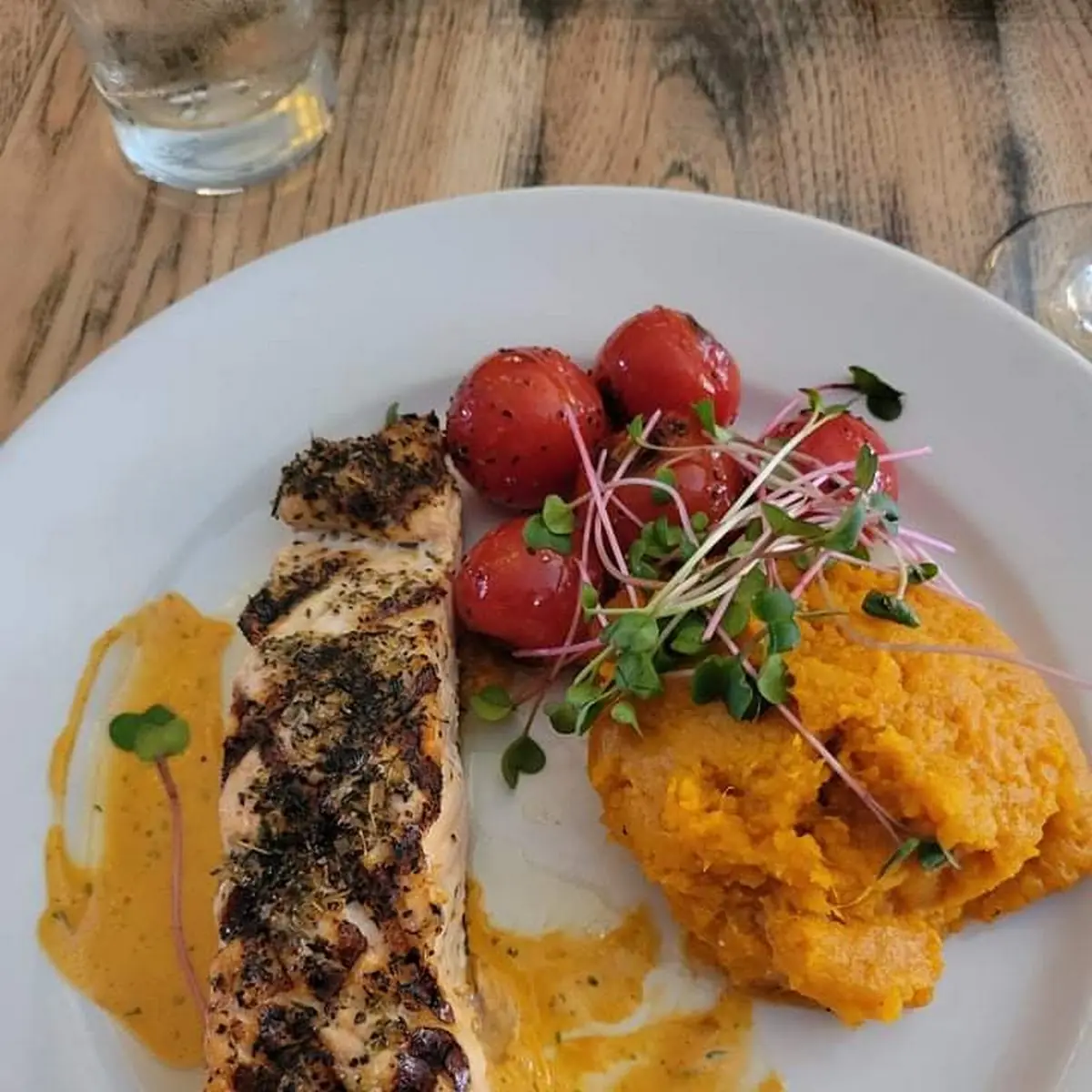 Salmon with Sweet Potato Mash