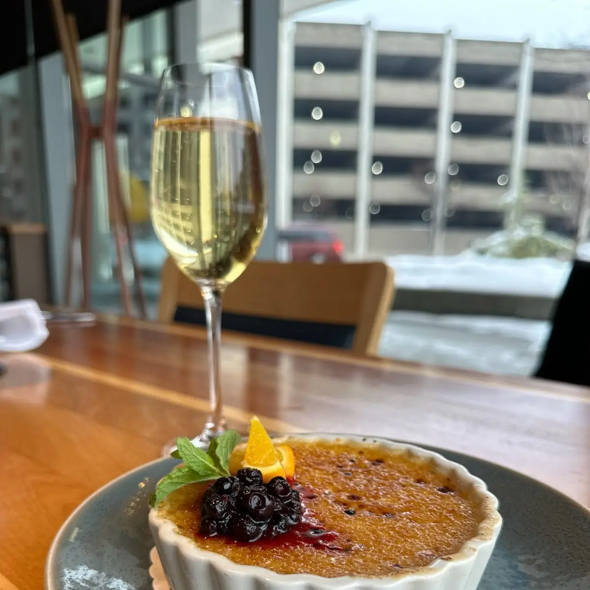 Huckleberry Creme Brulee Cheesecake