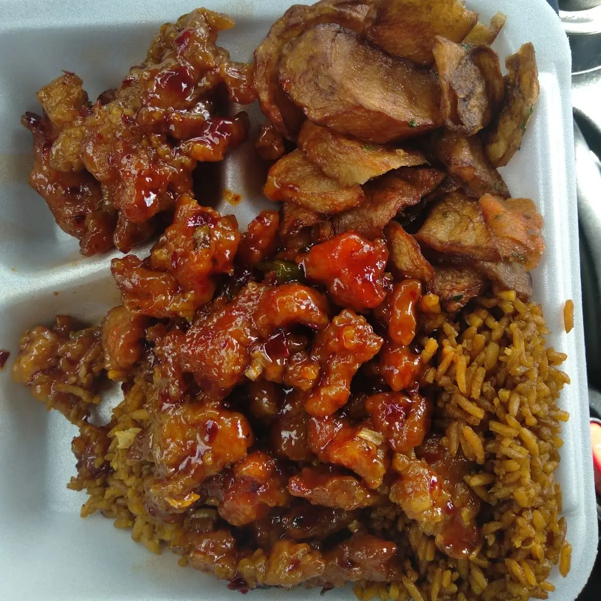 Honey Chicken Fried Rice Buttered Potatoes