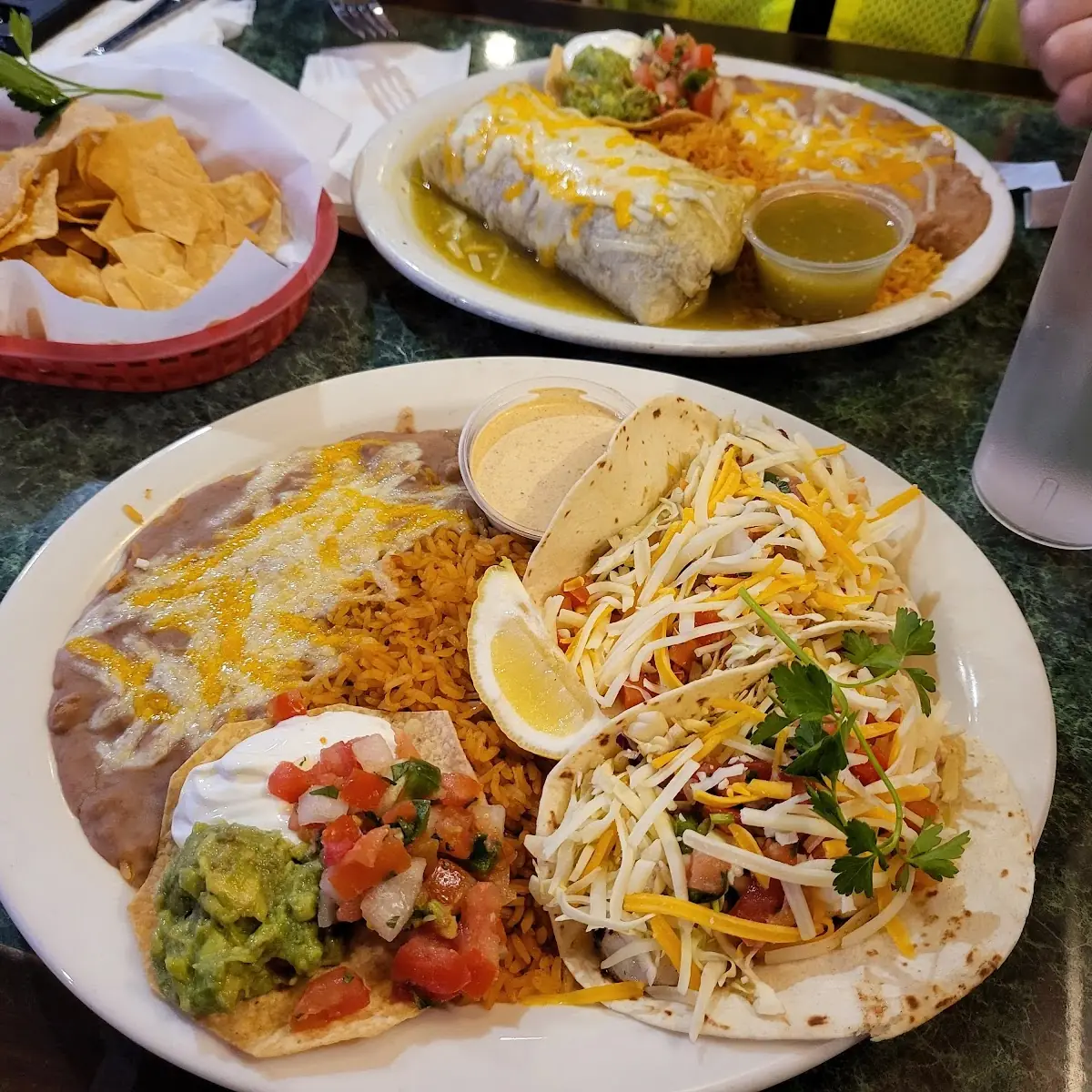 Combination Taco & Enchilada with Rice