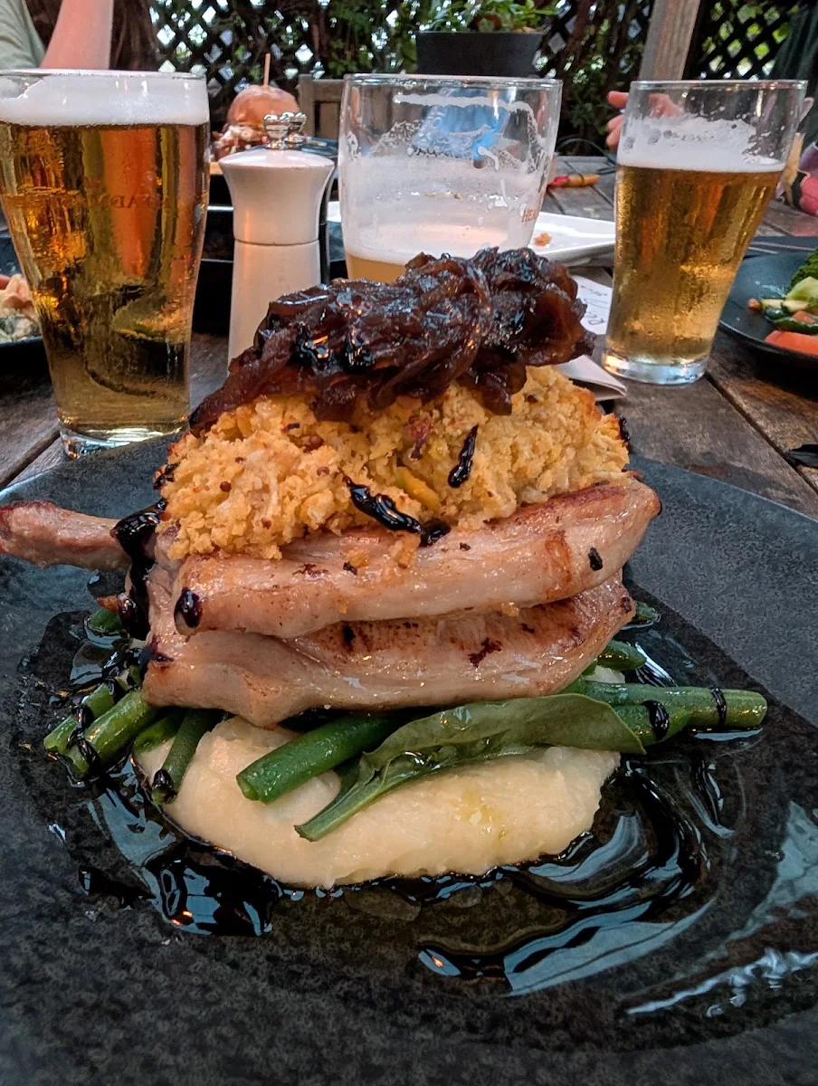 Pork with Macadamia Apple Crust, Top Pub