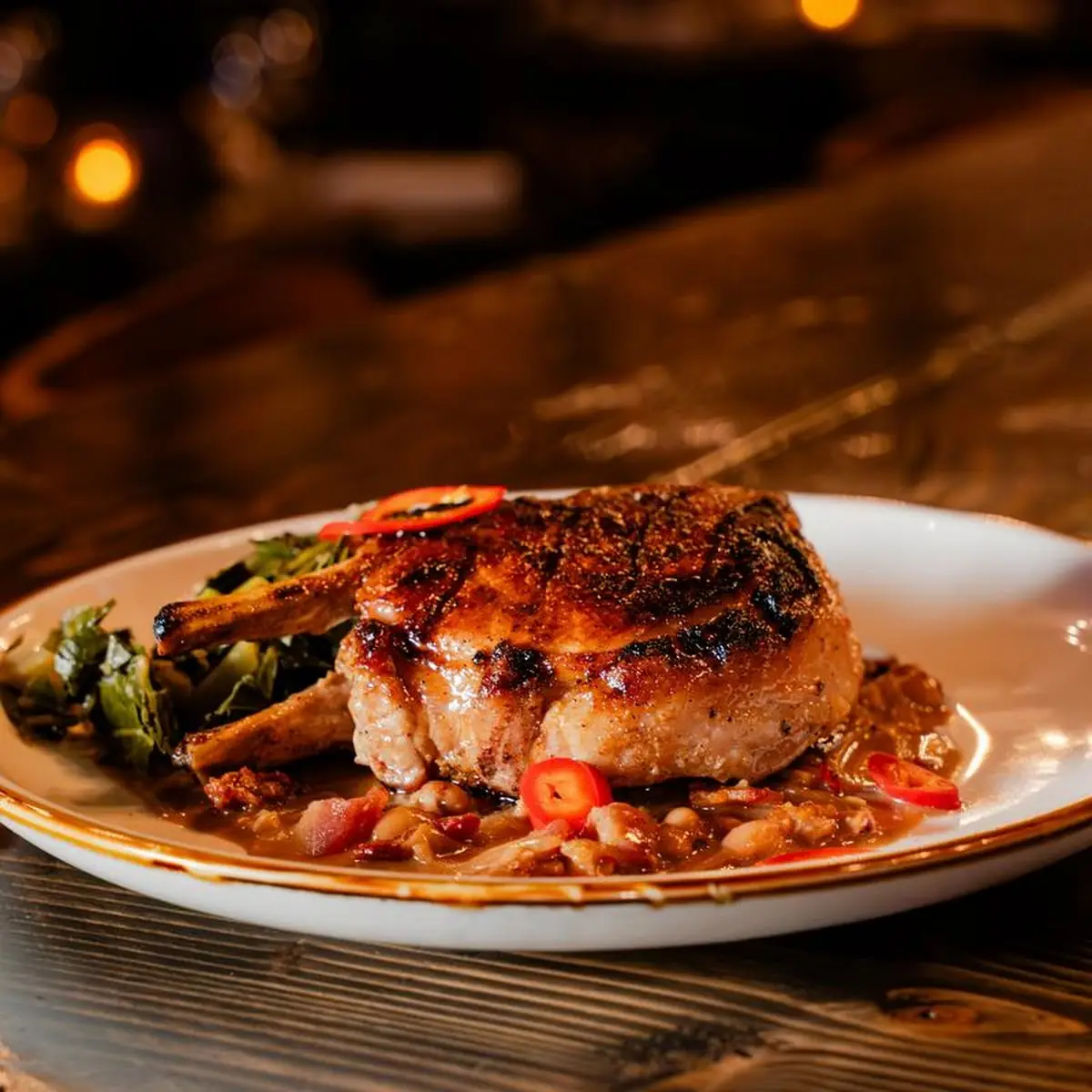 Grilled Double - Cut Pork Chop