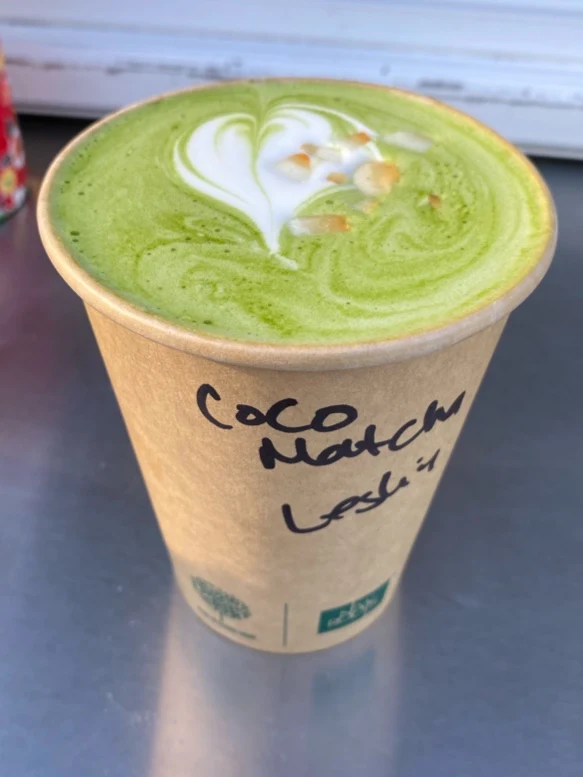 Toasted Coconut Matcha Latte