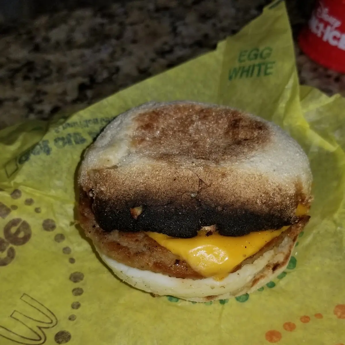 Charcoal Sausage Mcmuffin with Egg