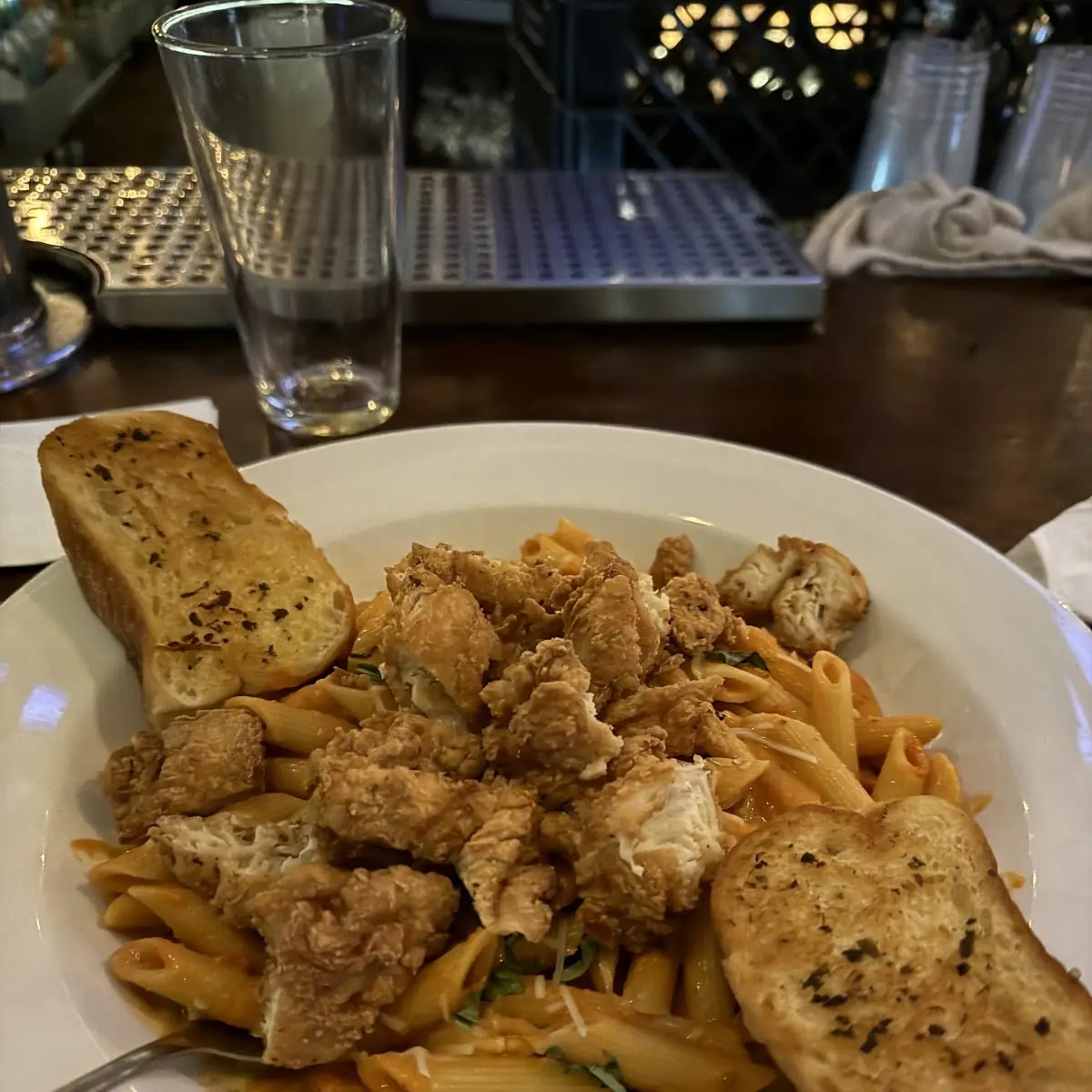 Penne with Fried Chicken
