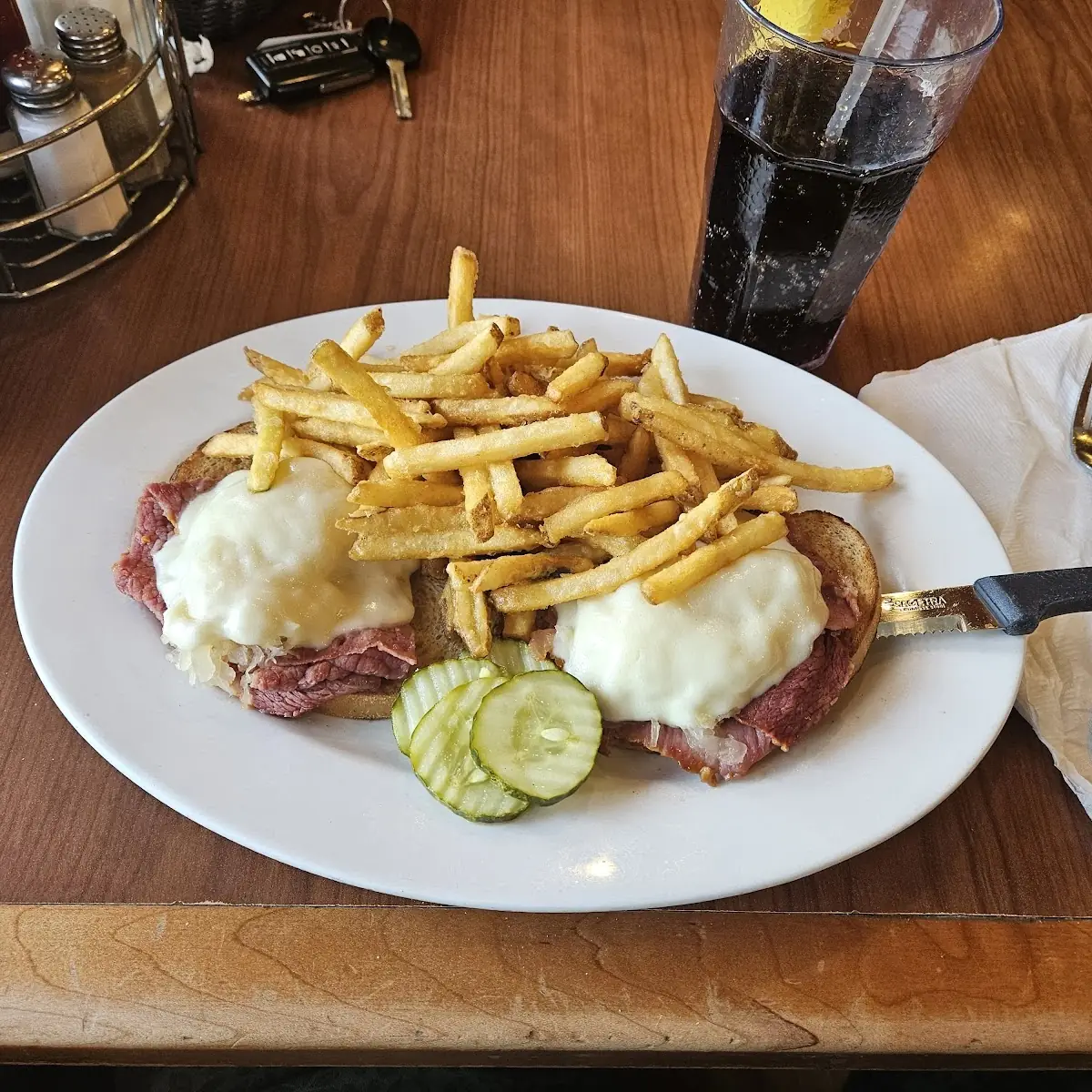 Sauerkraut Smoked Meat Rye Toast, Falls Manor Restaurant