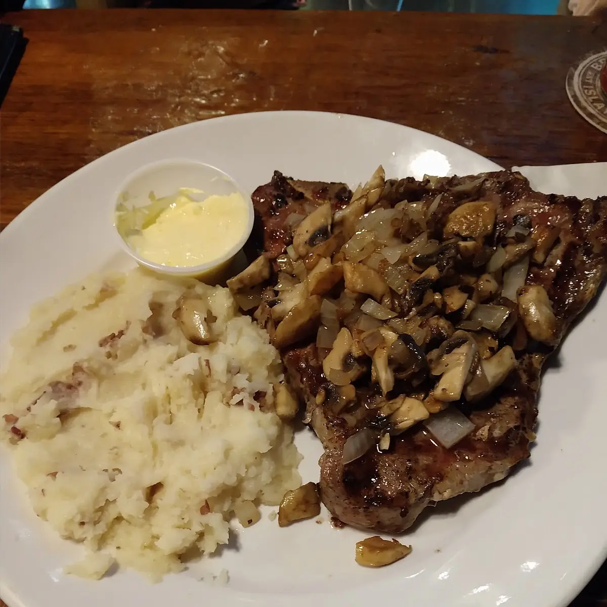 Porterhouse Steak w Garlic Mashed Potatoes