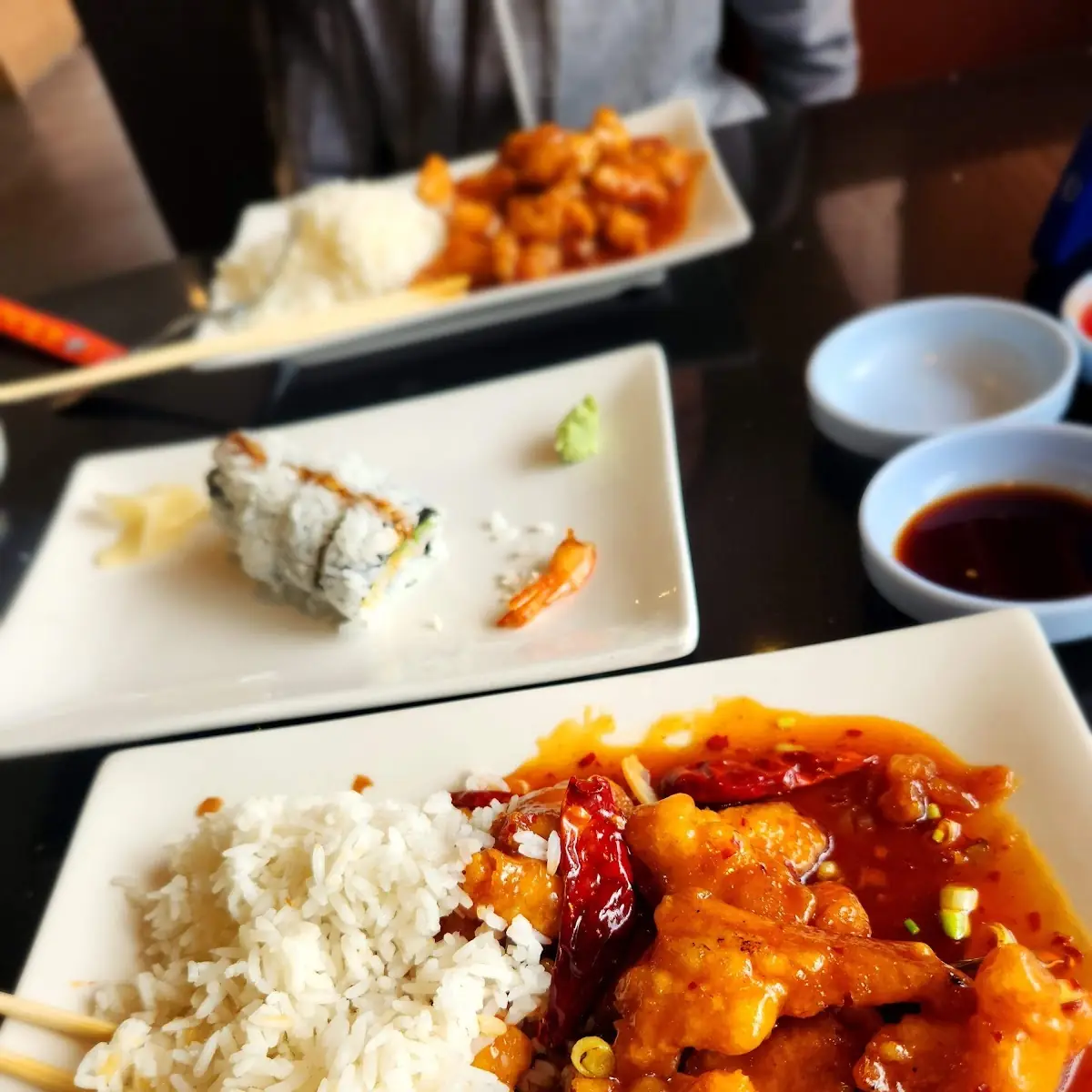 Orange Chicken and Shrimp Tempura Roll