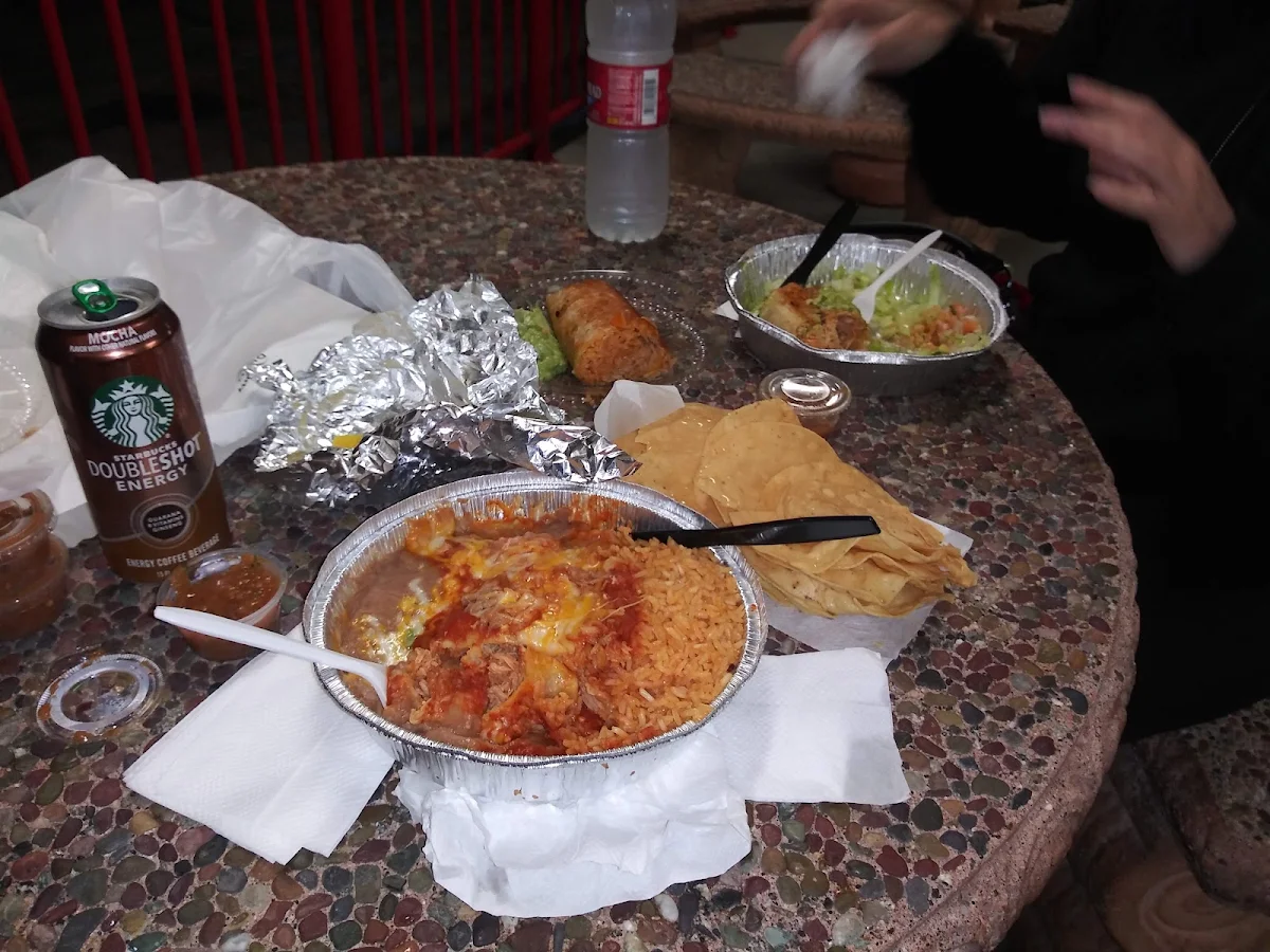 Two Chicken Enchiladas Rice & Beans