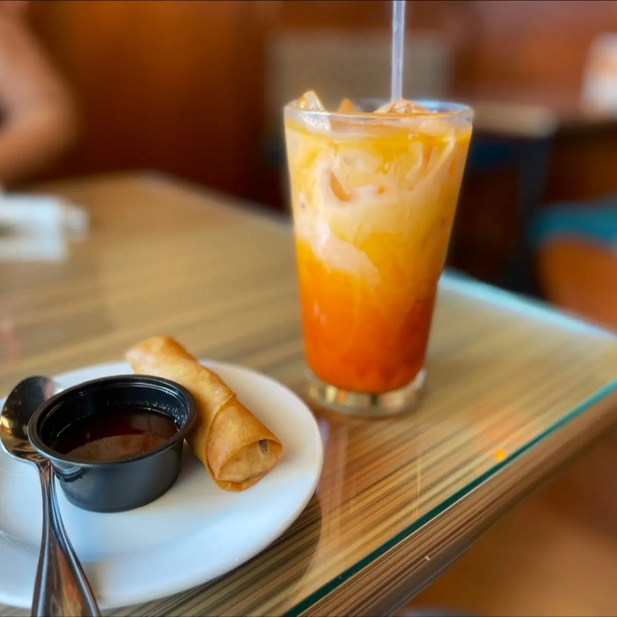 Thai Tea and Spring Rolls
