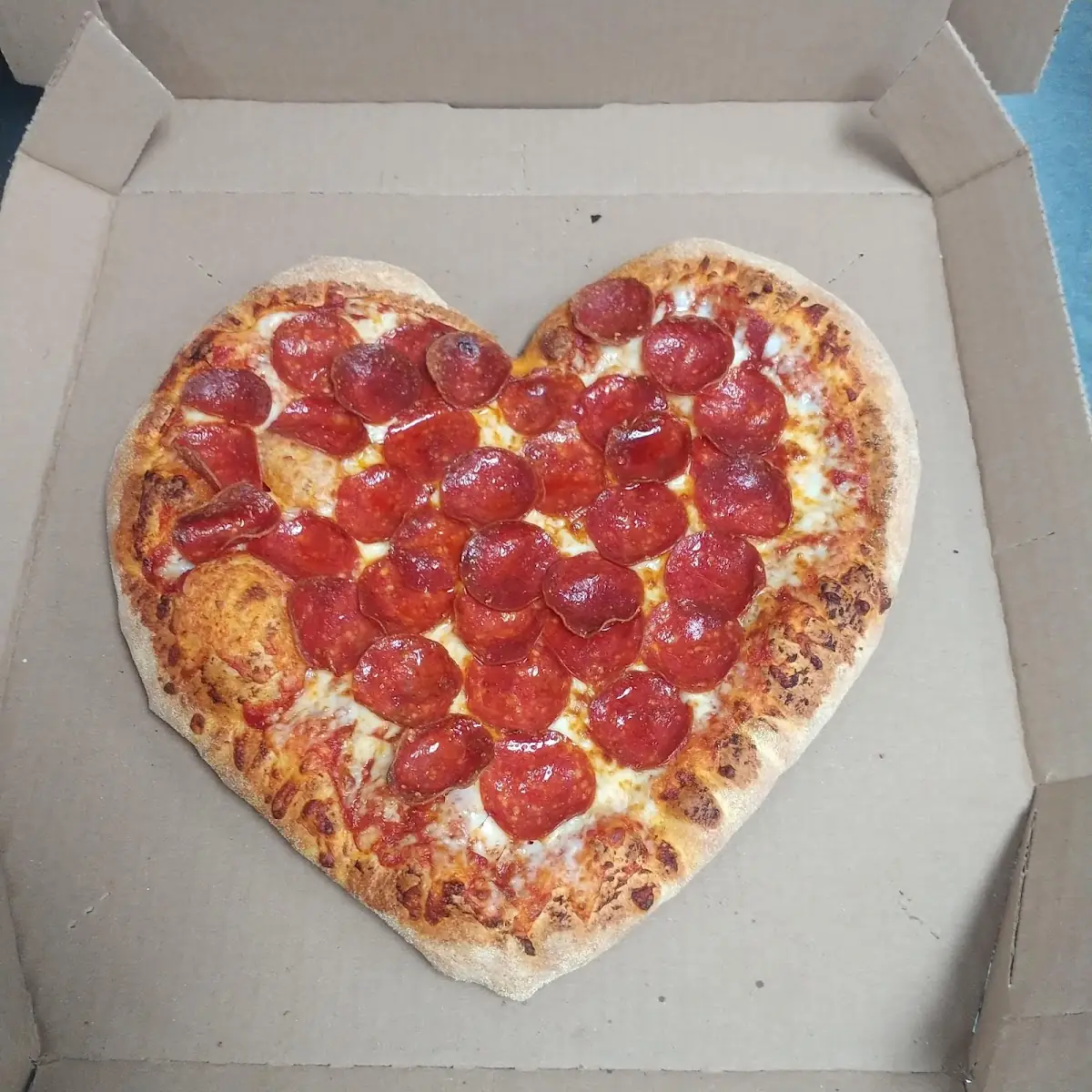 Heart Shaped Pepperoni Pizza