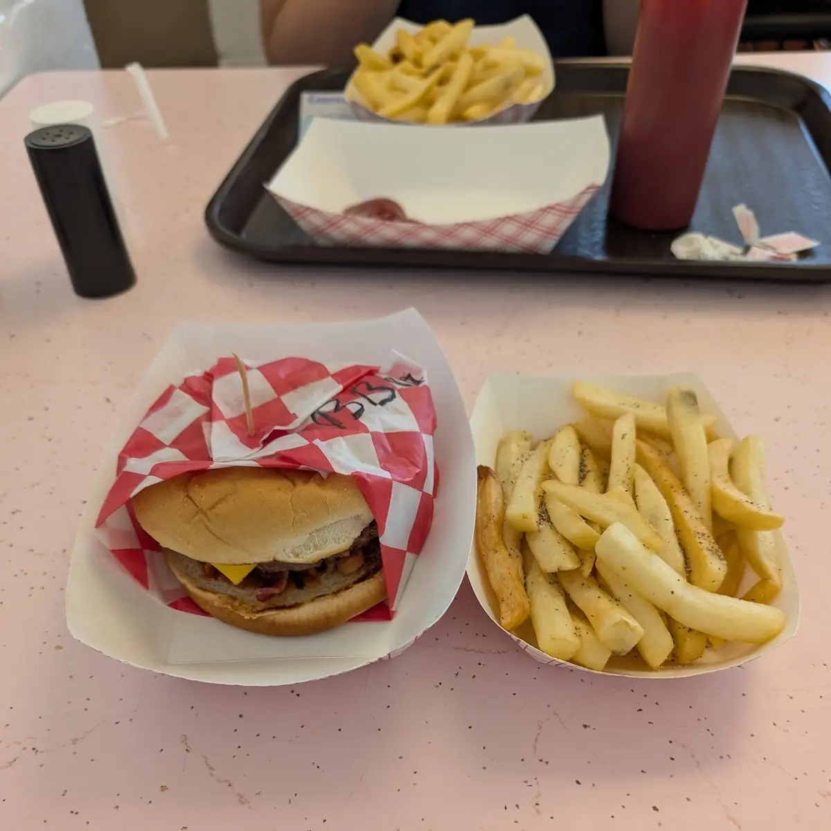 BBQ Bacon Cheeseburger and Fries