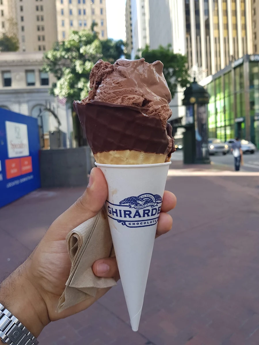 Chocolate Icecream with Chocolate Dipped Waffle Cone