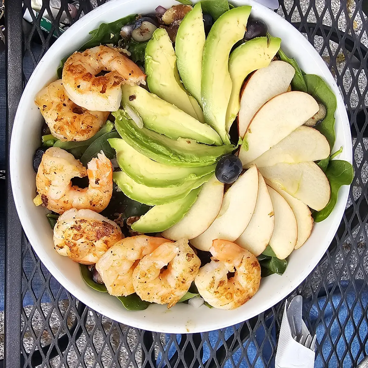 Spinach Salad with a Side of Shrimp