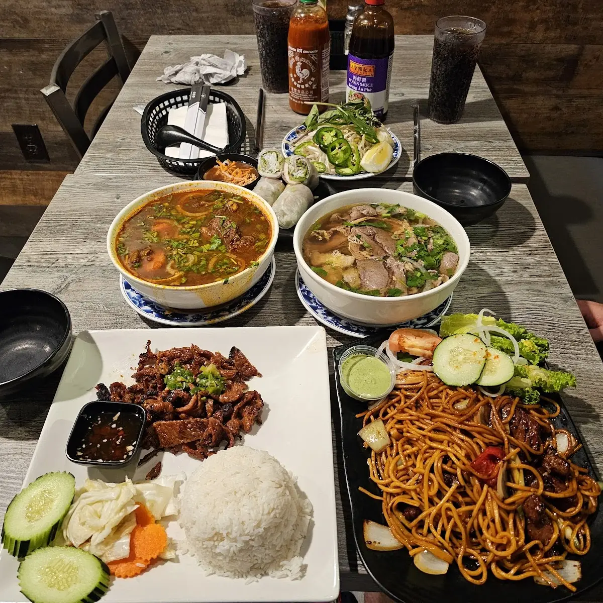 Beef with White Rice and Rice Noodle