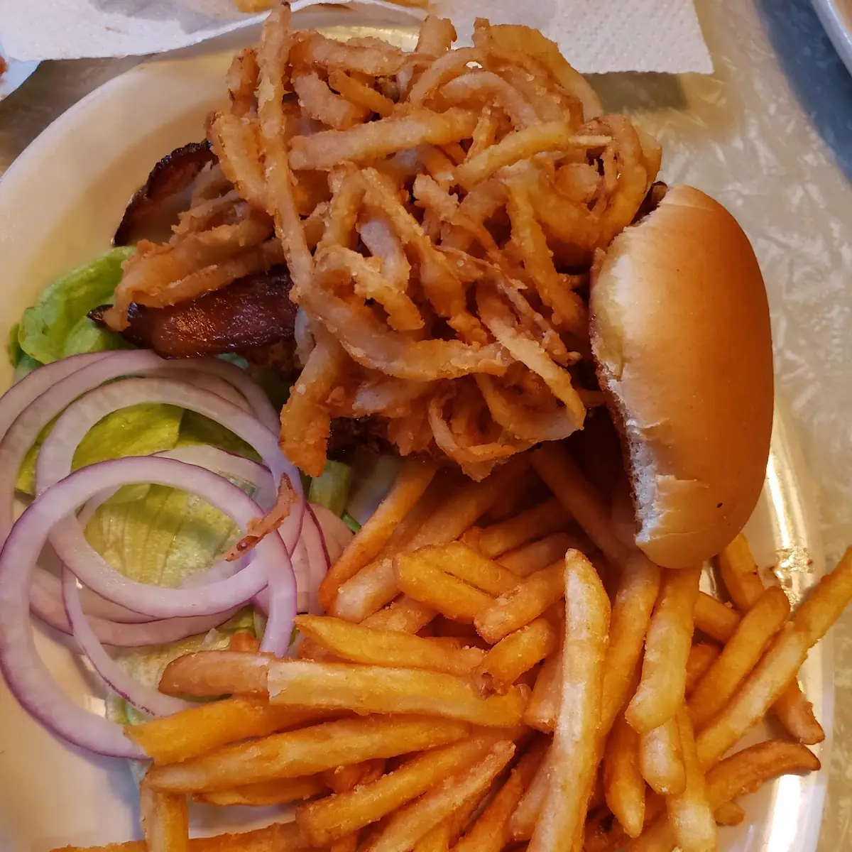 Onion Ring Bacon Burger