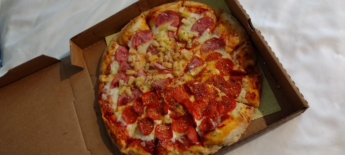 Large Half Hawaiian Half Pepperoni Pizza
