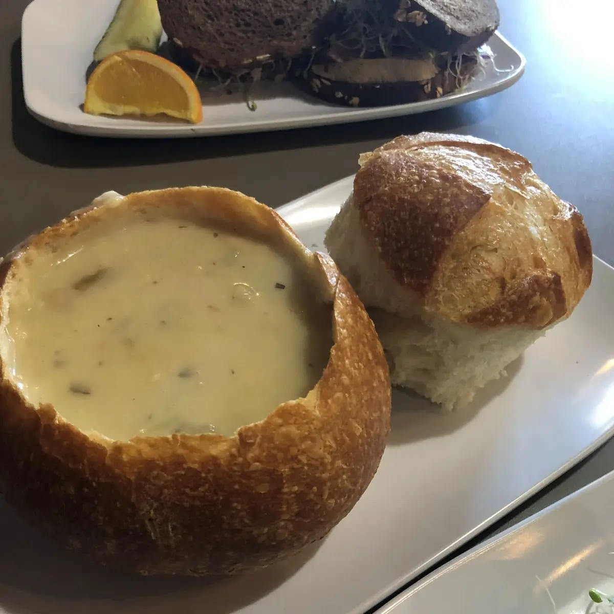 Clam Chowder in Sourdough Bread Bowl