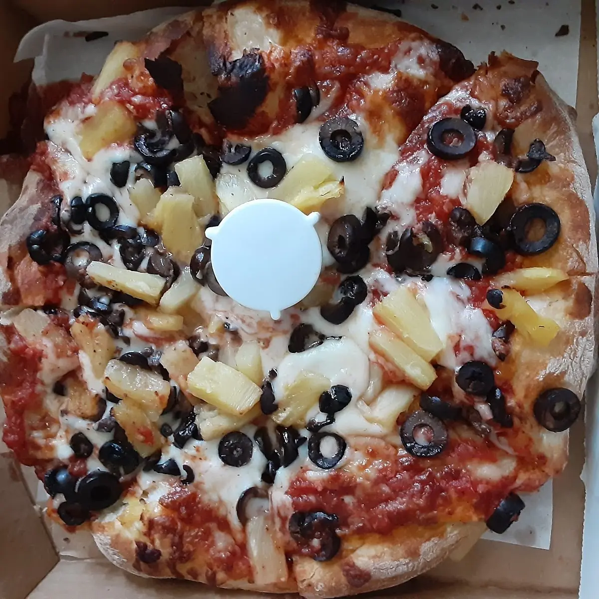 Personal Pineapple Olive Pizza