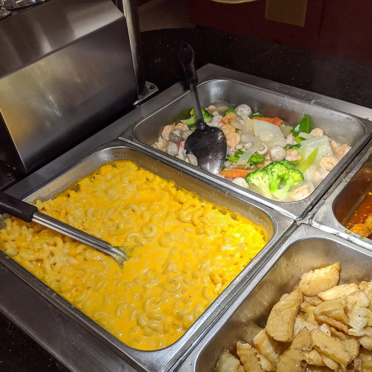 Mac and Cheese Seafood Combination Potatoes