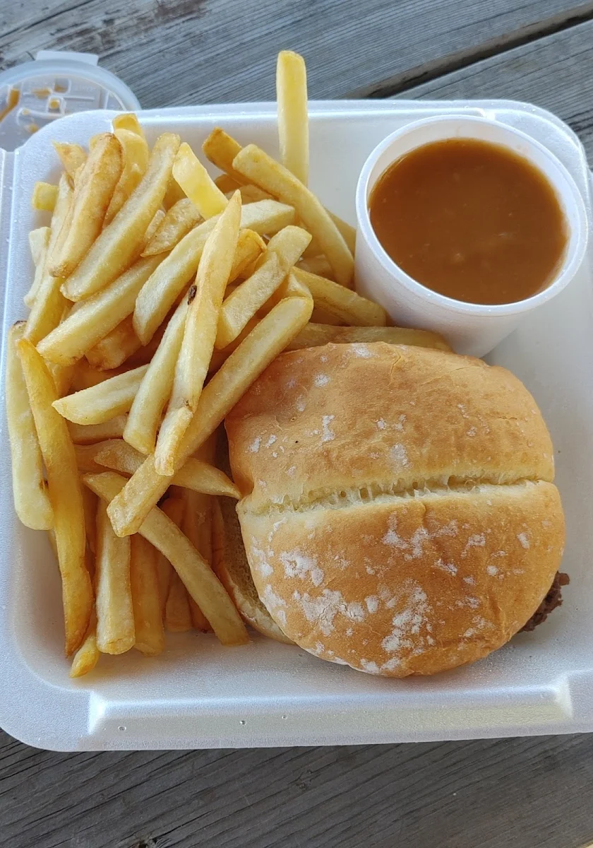 Deluxe Cheeseburger and Fries with Gravy Fries with Cheese, Three Aces Restaurant