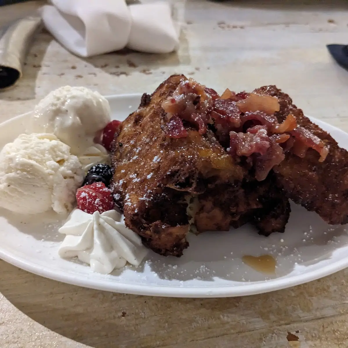 Peach Banana Bread Pudding