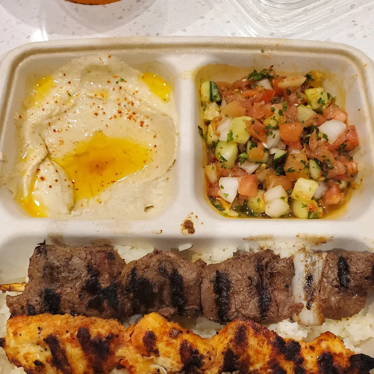Chicken and Steak Kebab Plate