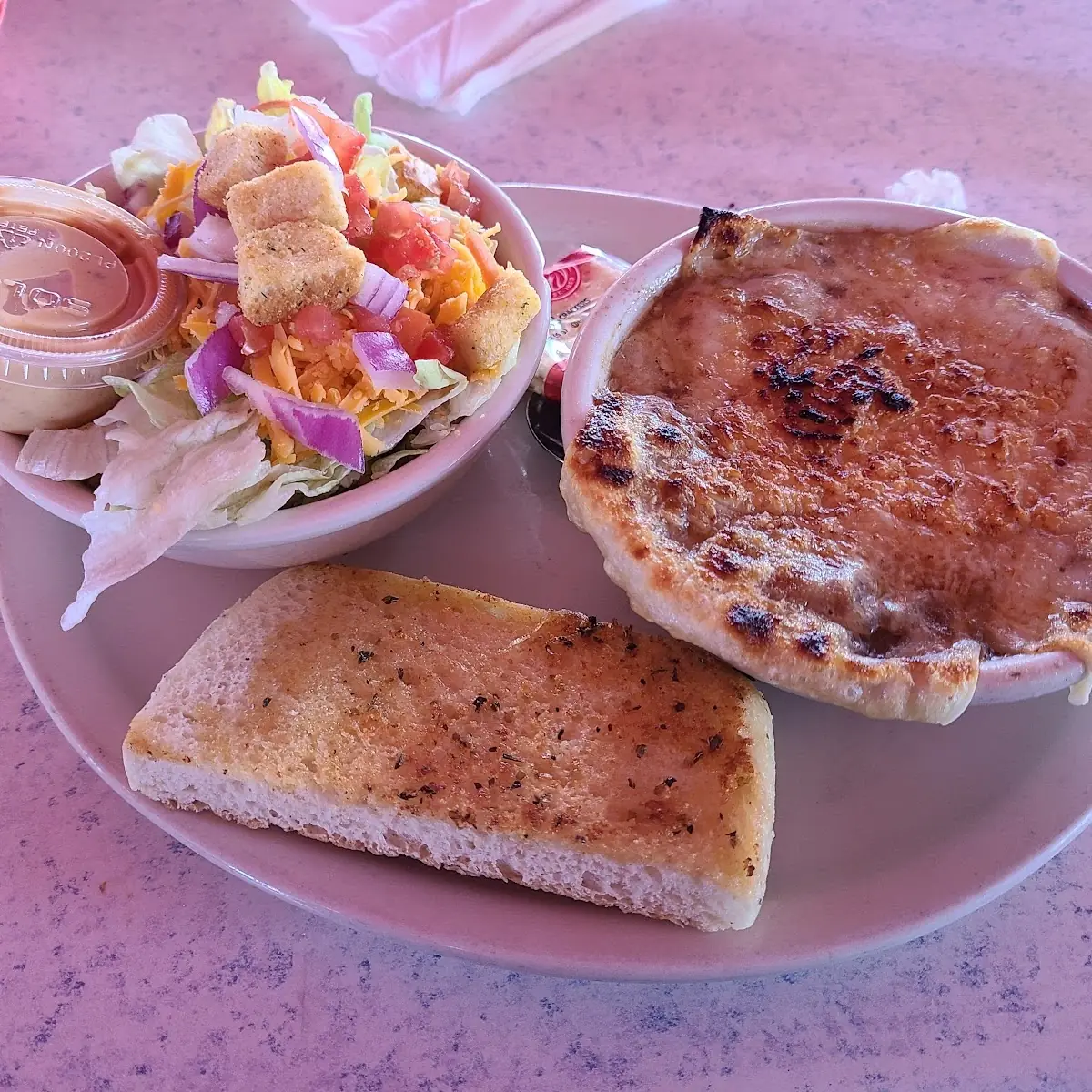 Onion Soup and Salad Combo