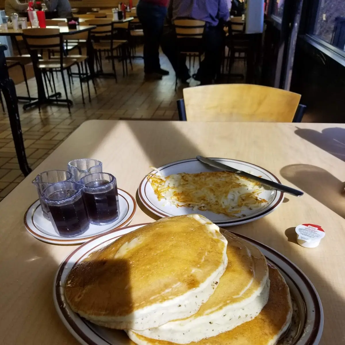 3 Pancakes Hash Browns and Biscuits and Gravy