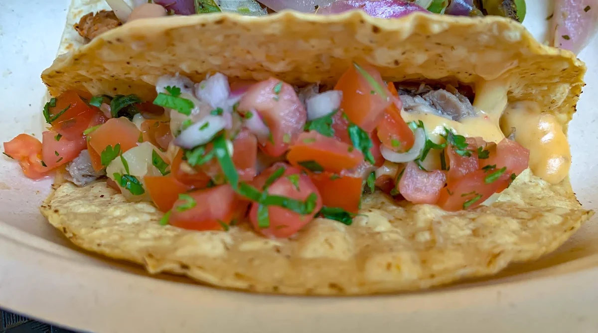 Carnitas Hard Taco with Queso