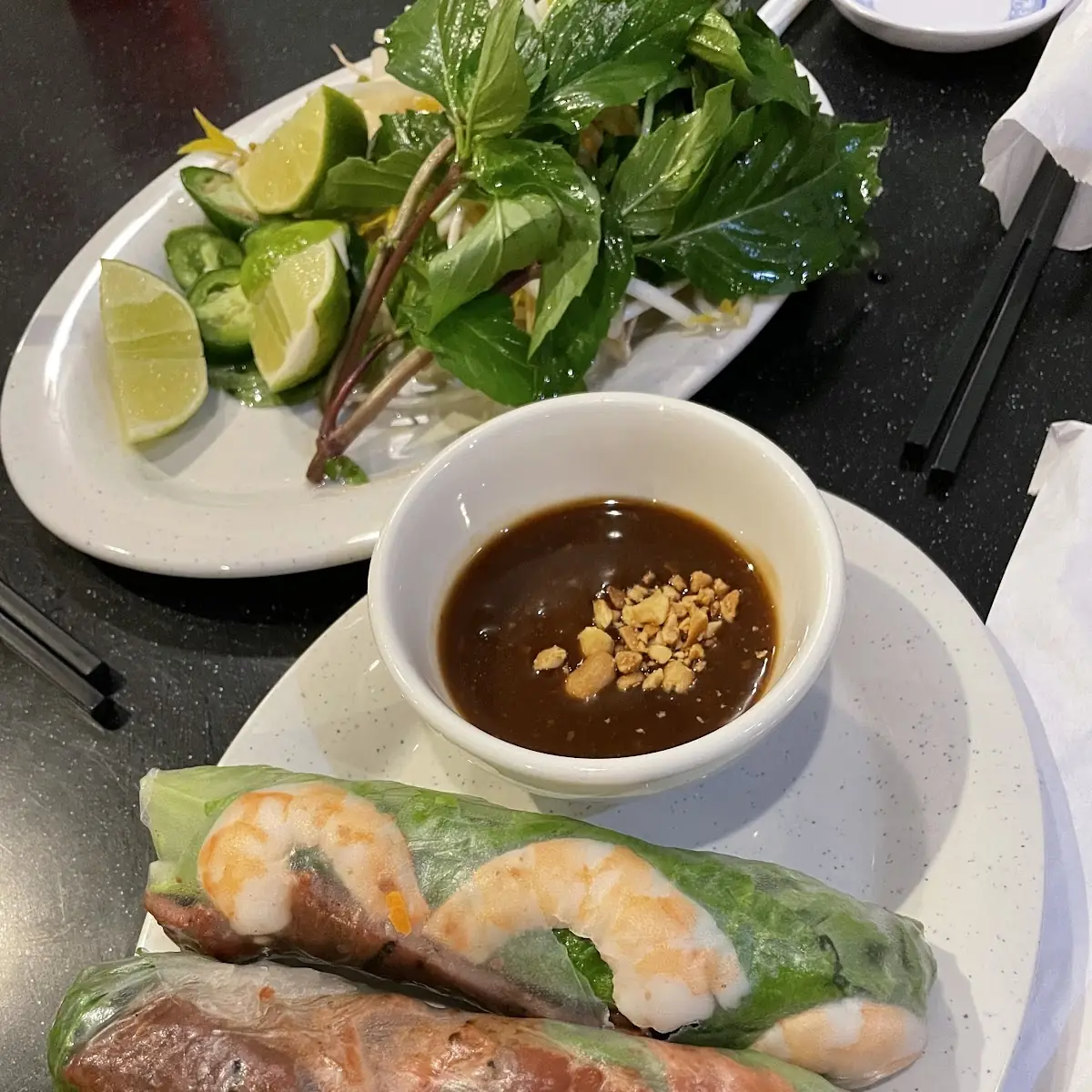 Grilled Spicy Beef & Egg Roll Rice Plate