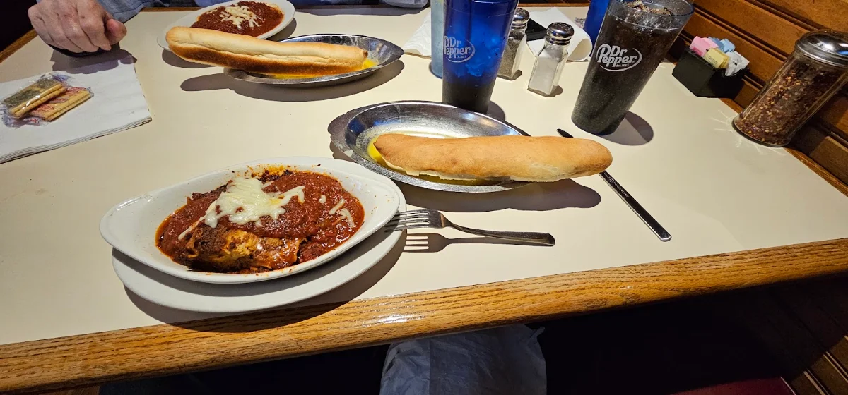 Lunch Meat Lasagna Garlic Bread and Pepsi