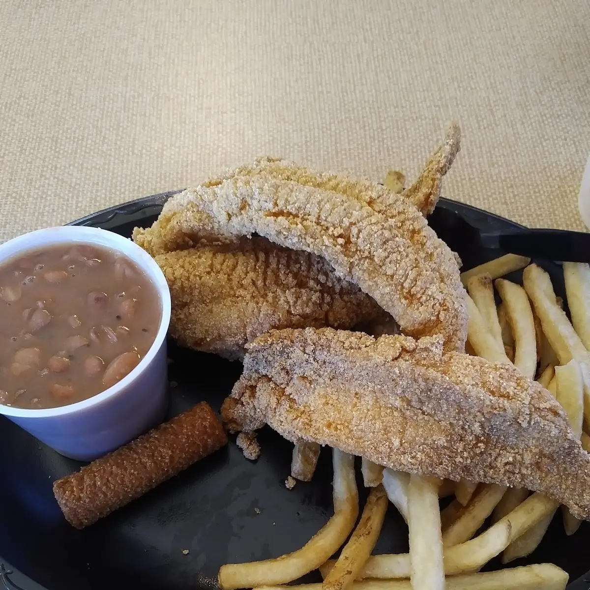 Fried Catfish Strips with Fries