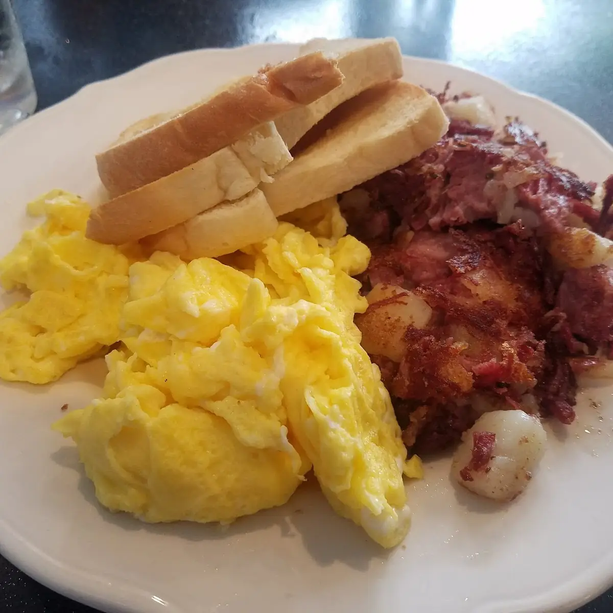 Corned Beef Hash and Scrambled Eggs