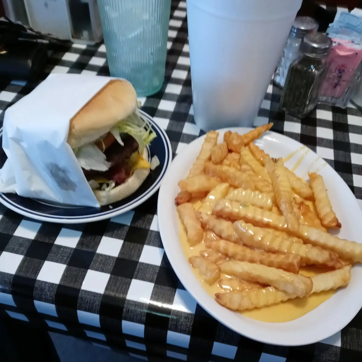 Bacon Double Cheeseburger with Cheese Fries