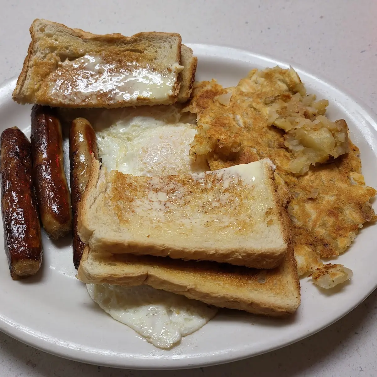 Two Eggs Homefries Toast